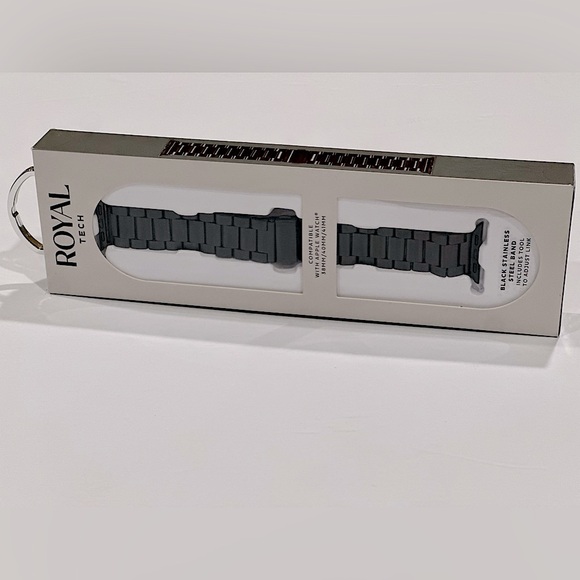 Royal Tech - Black Stainless Steel Band / Compatible With Apple Watch - Picture 2 of 3